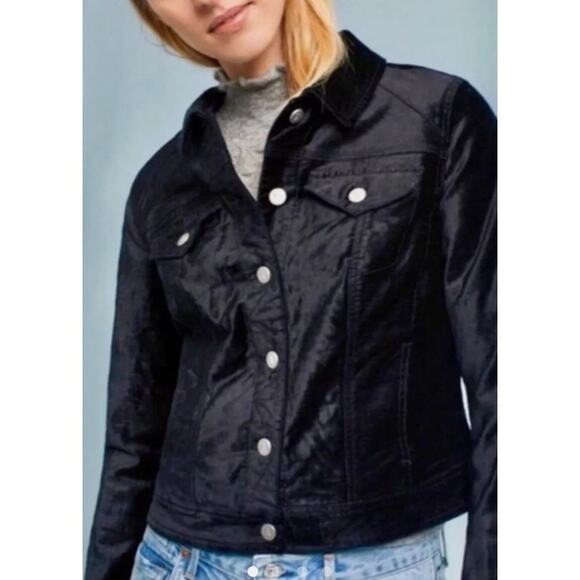 Anthropologie Pilcro and the Letter Press Black Classic Velvet Jacket - Picture 1 of 7